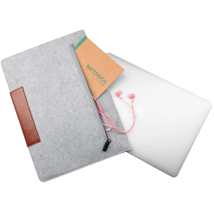 

grey Fashion Wool Felt Laptop Sleeve bag case for air 11 12 13 15 ultrabook bag and mouse bag for macbook Air Pro 13.3 inch