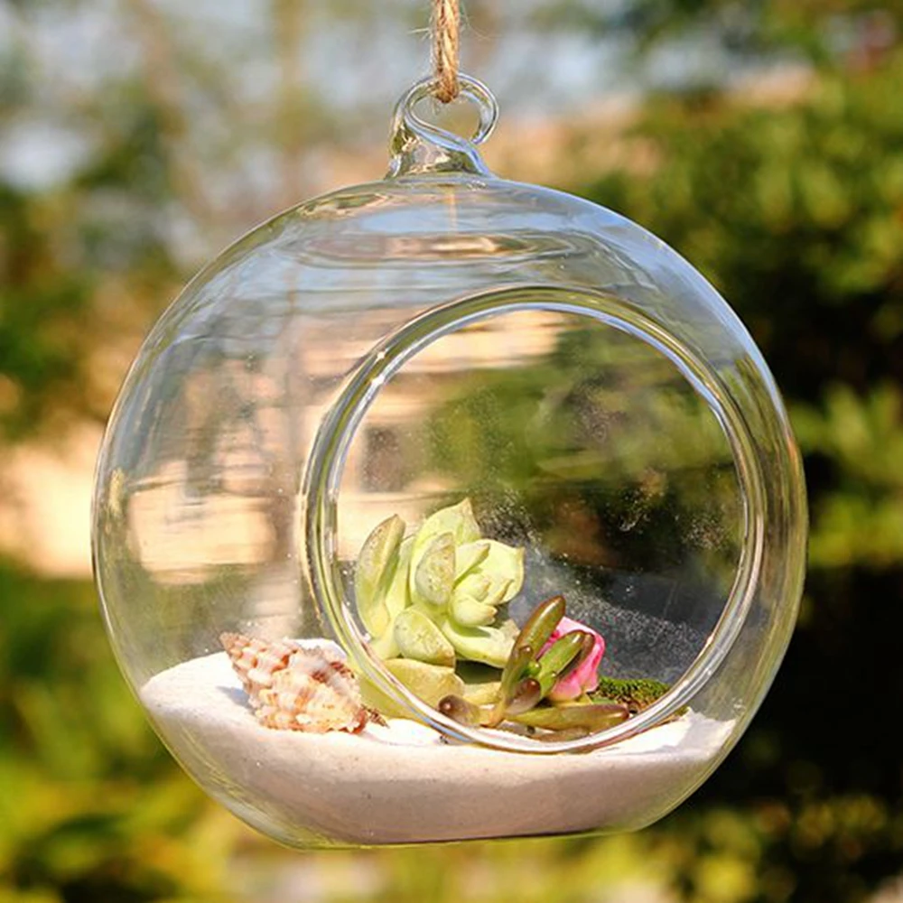 Dia.= 8cm Hanging Glass Terrarium Desktop Flower Vases Candle Holders for Wedding Party Decoration Home Garden Decor 8 Pcs/ Lot|hanging glass