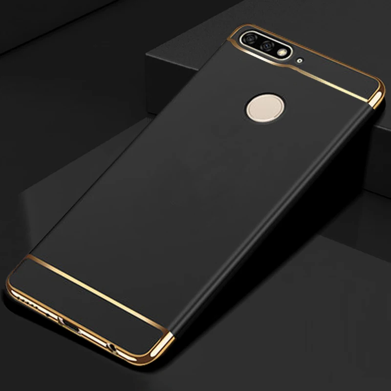 black YUETUO, жесткий чехол на заднюю панель телефона, чехол, чехол для huawei honor 7c pro nova 2 lite y7 prime y7 pro 7 c аксессуары - Цвет: black