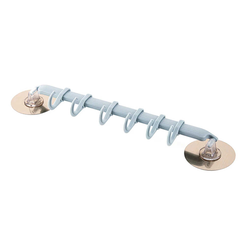 Небесно-голубой 6 угла строки для крепления на бесшовный клейкий крючок Водонепроницаемый маслостойкая сильного прилипания настенная вешалка Кухня Ванная комната самостоятельно крючки палка - Цвет: Небесно-голубой