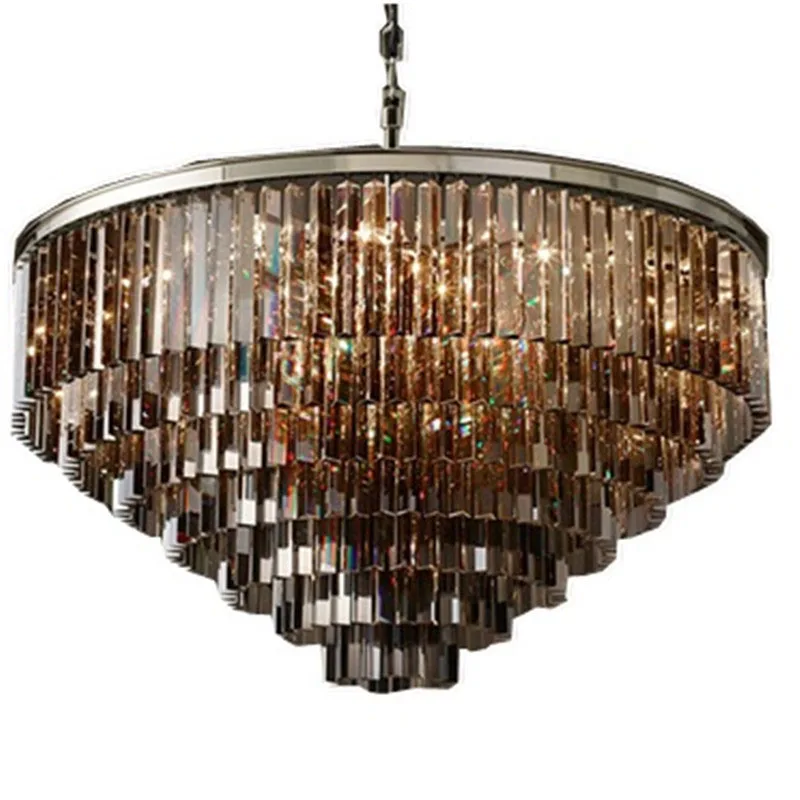 Американский стиль Хрустальный подвесной круглый светильник для гостиной дома