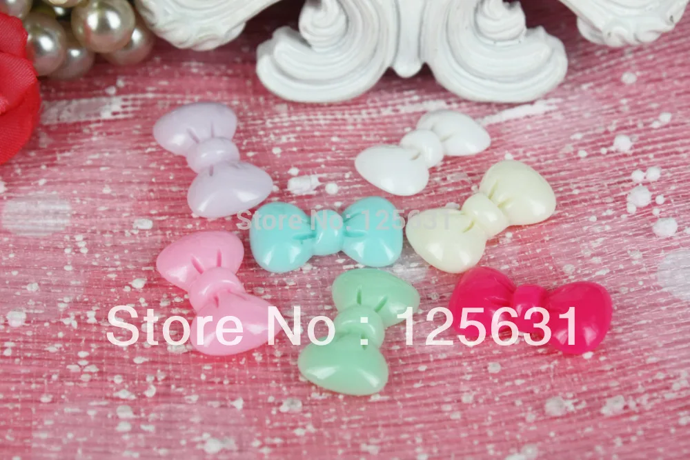 Kawaii плоские &quotсделай сам&quot смол бант короткое ожерелье с кабошоном в