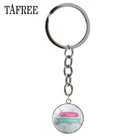 Брелок TAFREE с фламинго, модный брелок в подарок учителю, стеклянный брелок для ключей, украшение для автомобиля MM64
