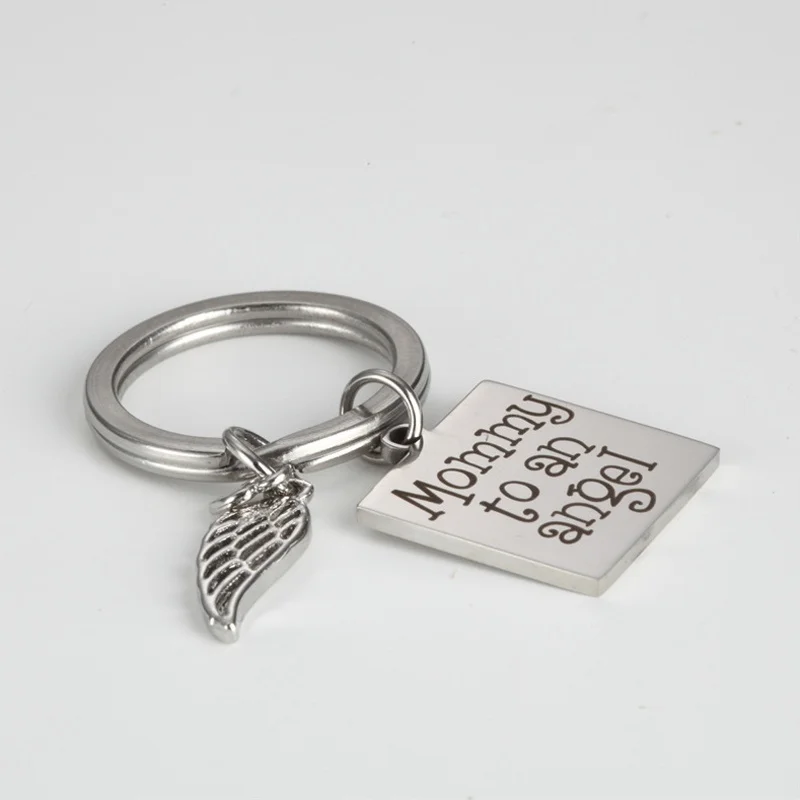 Брелок из нержавеющей стали с ярлыком мама к Ангелу крылья брелок модный подарок