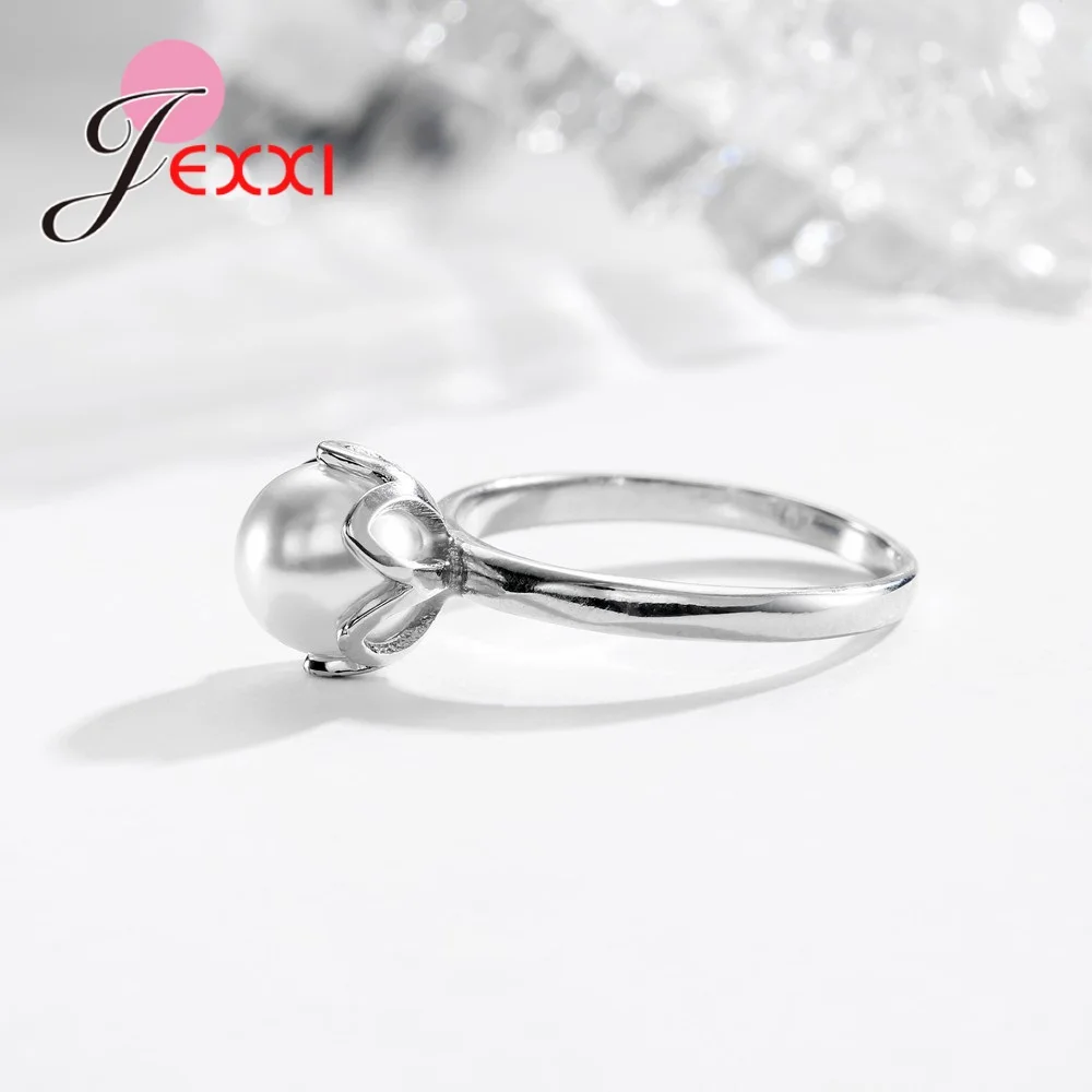 Женское Обручальное кольцо из серебра 925 пробы с жемчугом|Кольца| |