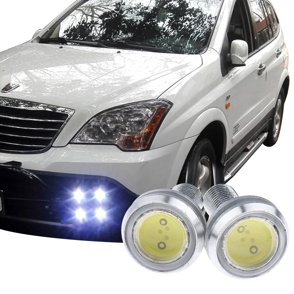 10 шт. Супер Яркость Орлиный Глаз ПРИВЕЛО 23 мм Серебро Оболочки DRL Дневные Ходовые