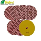 SHDIATOOL 7 шт 100 мм #100 диамод сухие полировальные колодки шлифовальная машина диск 4-дюймовые полимерные скрепленные Алмазные Гибкие Полировальные колодки