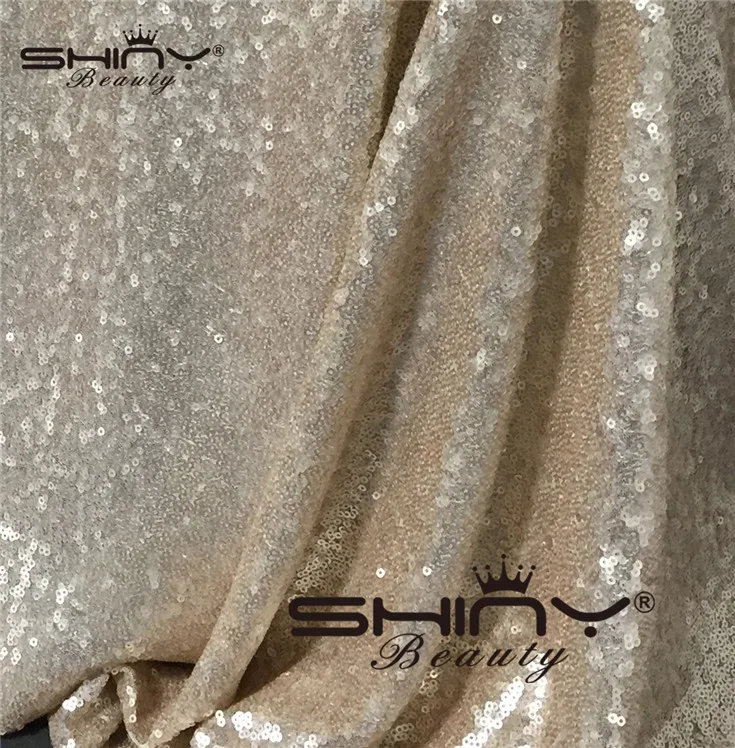 ShinyBeauty, 12 футов, 4 ярдов, ткань с блестками для скатерти, льняная скатерть с блестками, скатерть для стола, Runner-Champagne-A927