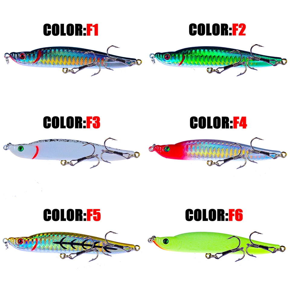 1pcs Plastic Stick Fishing Lure 95mm/16g Sinking Pencil Shad Minnow 3D Eyes Artificial Bait Sea Bass Lures Long Shot Wobblers images - 6