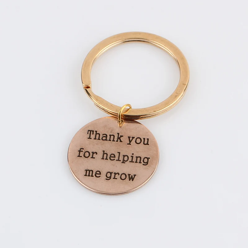 Lettering Thank You For Helping Me Grow Men Women KeyChain Car Key Ring Holder Couple Custom Father Mother's Gifts | Украшения и