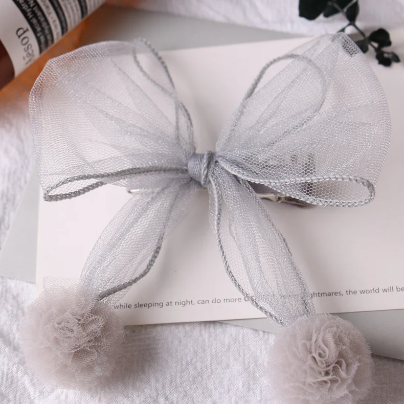 Модный милый марлевый бант заколка для волос модные однотонные заколки с