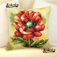 Handicraft stitch throw pillow tools cross stitch kits embroidery yarn pillowcase needlework sets flower pattern diy rug kits