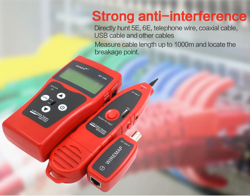 NOYAFA обжимные инструменты RJ11 RJ45 щипцы инструмент NF-388 Кабельный тестер Tectep телефонный провод Lan тестер трекер сети