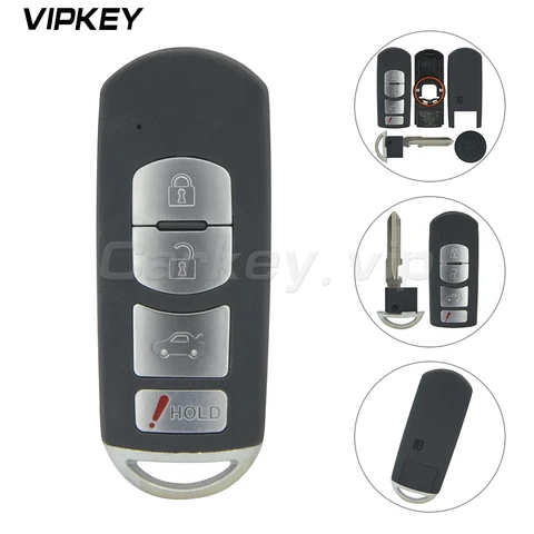 Дистанционный ключ для автомобиля WAZSKE13D01 для Mazda CX-5, умный ключ, корпус, 4 кнопки, 2013 2014, автомобильные аксессуары