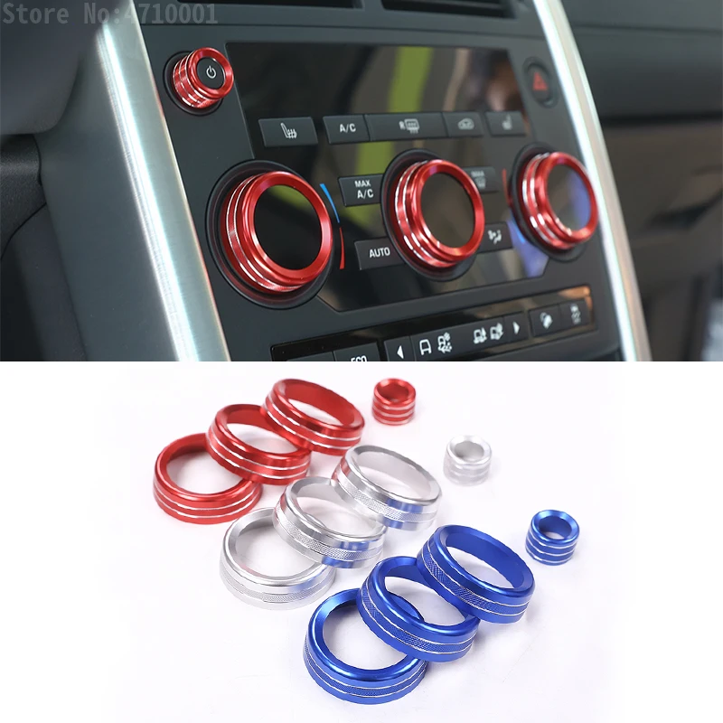 

Aluminum Center Mode Volume and Air Conditioning Knobs Trim 4pcs For Land Rover Discovery Sport 2015-2017 Car Accessories