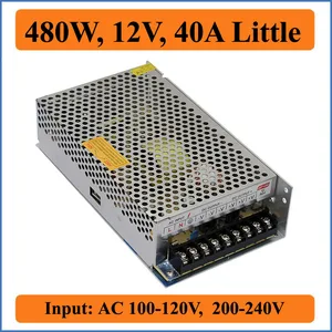480W 12V 40A Little Switching power supply Voltage Input AC 100V-240V Transformer to Triples Output DC 12V LED strip light bulb