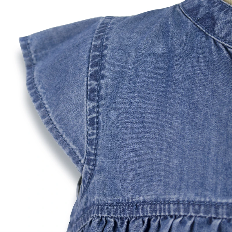 Джинсовое платье для маленьких девочек детский халат новорожденных сарафан с