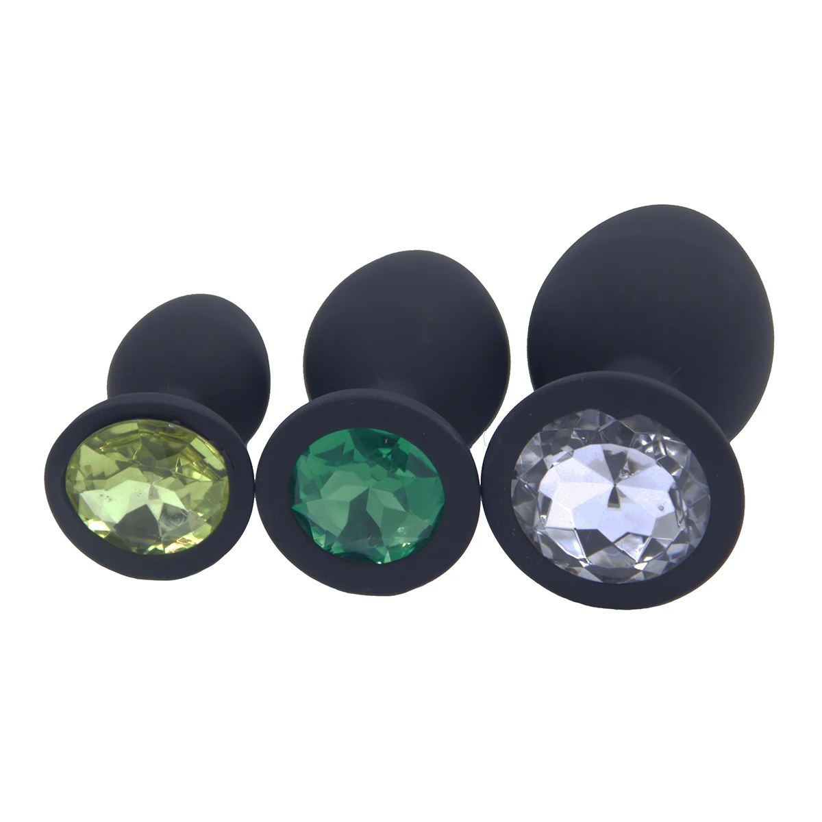 Small Medium Large Silicone Butt Plug with Crystal Jewelry Smooth Touch Anal No Vibration Sex Toys for Woman Men Gay | Красота и
