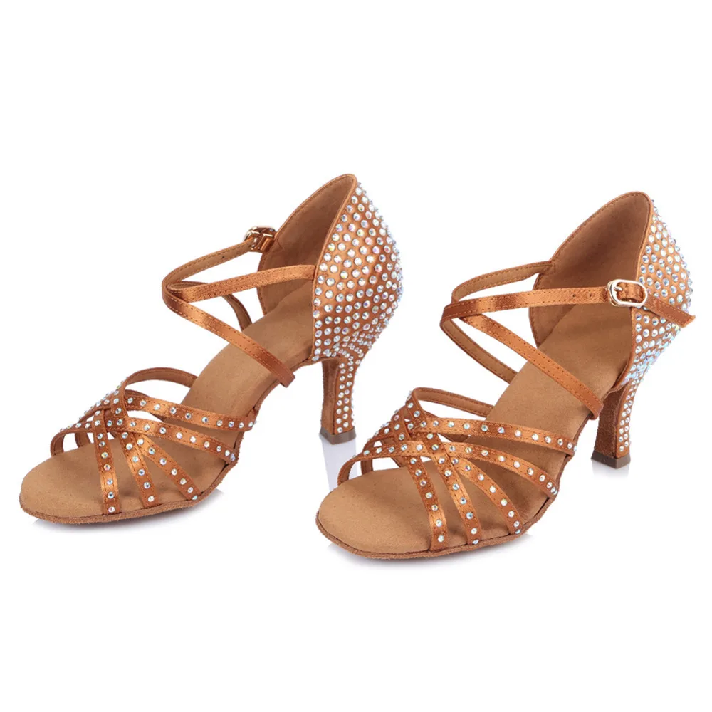 Hipposeus Women Dance Shoes Girls Ballroom Latin Salsa Dance-Shoes Ladies Rhinestone Tango&Modern High Heel Dancing Shoes Party