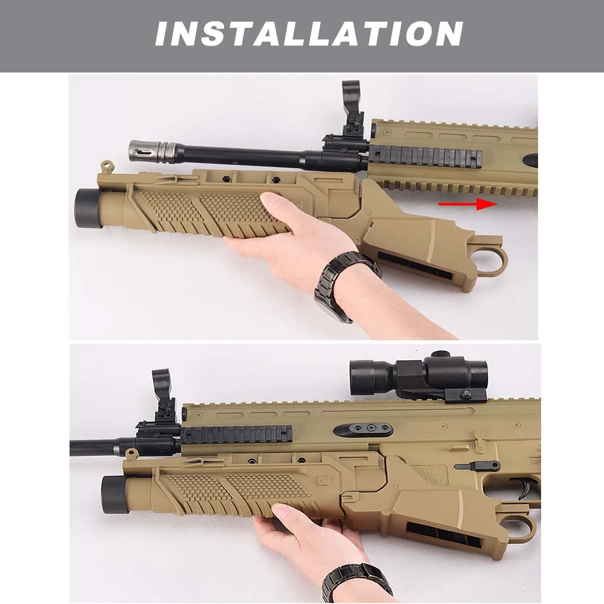 Гранатомет для Jinming M4A1 шрам V2 HK416 гелевый шар бластерная Игрушка песок нейлоновые пушки