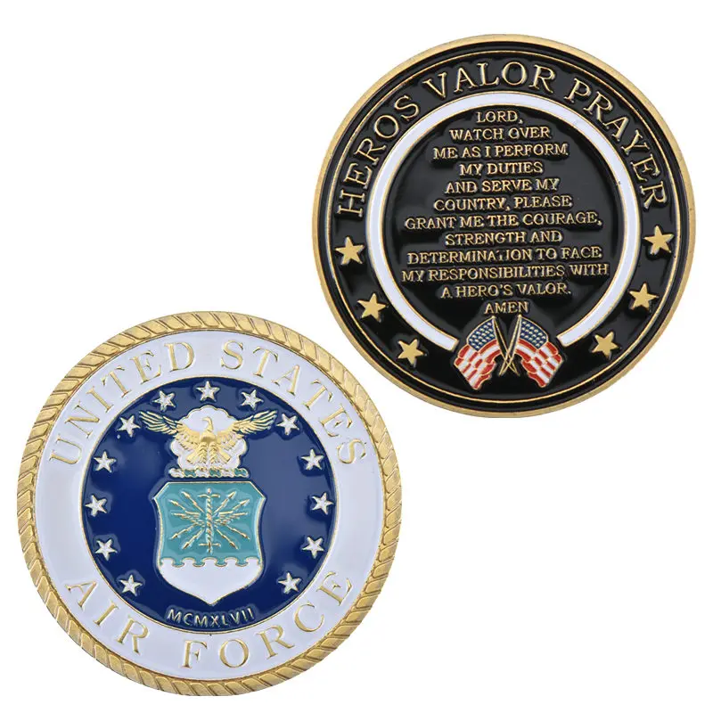 WR золотые коллекционные монеты США Air Force Heros Valor коллекция монет реплики подарки, сувениры Dropshipping2018 - Цвет: Air Force Coin