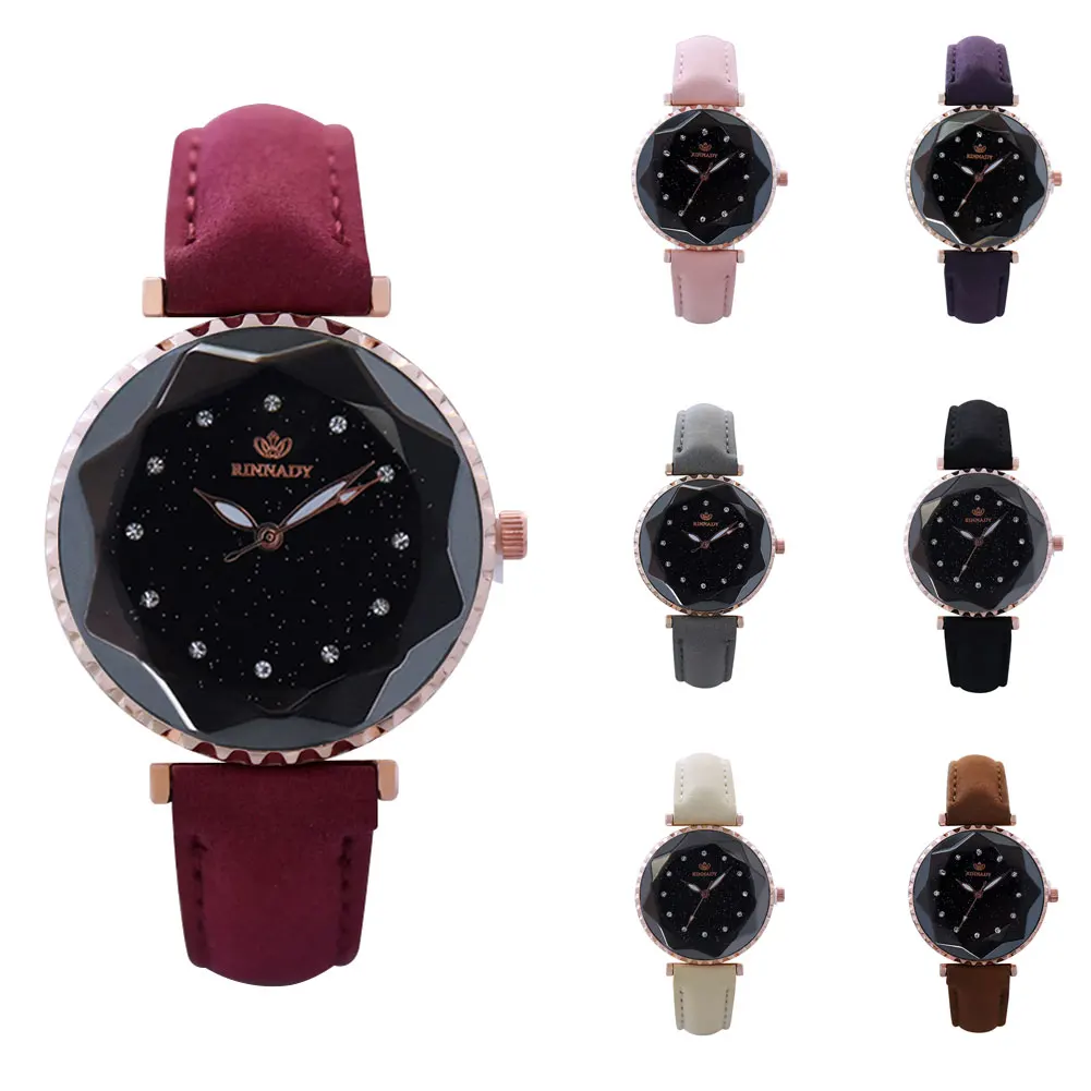 Женские кварцевые наручные часы со стеклом и круглым циферблатом | Наручные