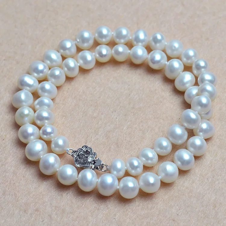 

Round beads necklace 8mm natural freshwater pearl jewelry pearl necklace choker necklace fine jewelry vintage accessories