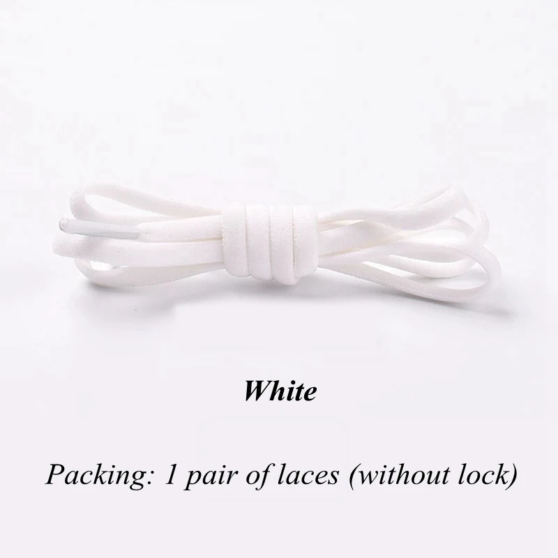 Lace-White 1 пара эластичных шнурков для обуви без завязок, круглые фиксирующие эластичные шнурки для детей и взрослых, кроссовки для бега, шнурки для ленивых шнурков, 19 цветов - Цвет: Lace-White