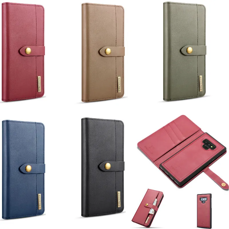 Роскошный чехол-книжка из натуральной кожи + PC Voor Galaxy Note 9 8 Магнитный