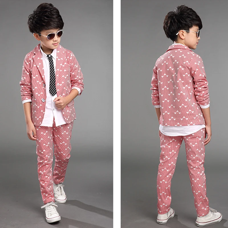 Деловой костюм для мальчиков однобортный Свадебный enfant garcon mariage бега синий