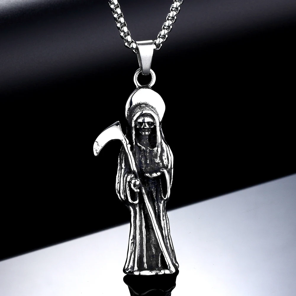 VPK hot selling with sickle skull pendant man death titanium steel men's Gothic Punk for man's gift | Украшения и