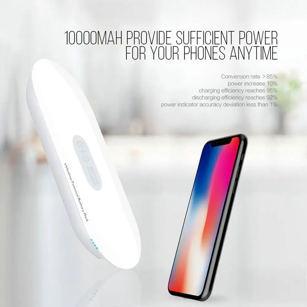 LDNIO PW1003 10000 мА ч беспроводное зарядное устройство USB литий полимерный тонкий Powerbank