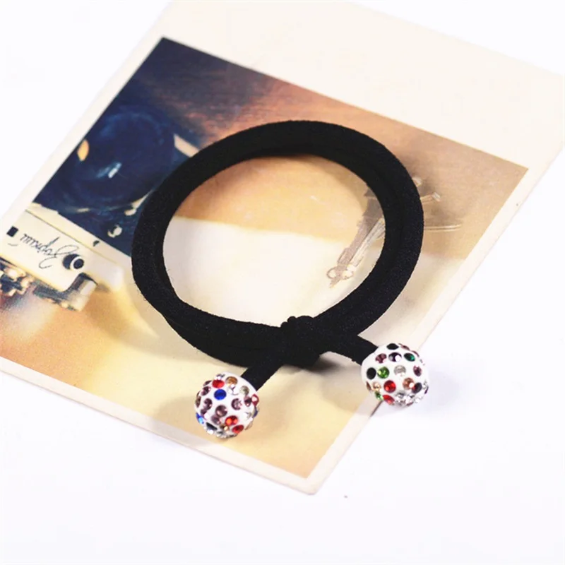 

10 шт./лот, цветные аксессуары для волос с шариками для женщин, повязка на голову, эластичные ленты для волос для девочек, повязка для волос, ук...