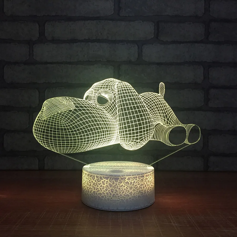 Коростель белое основание собака лампа 3D ночной Светильник Дети Детские игрушки