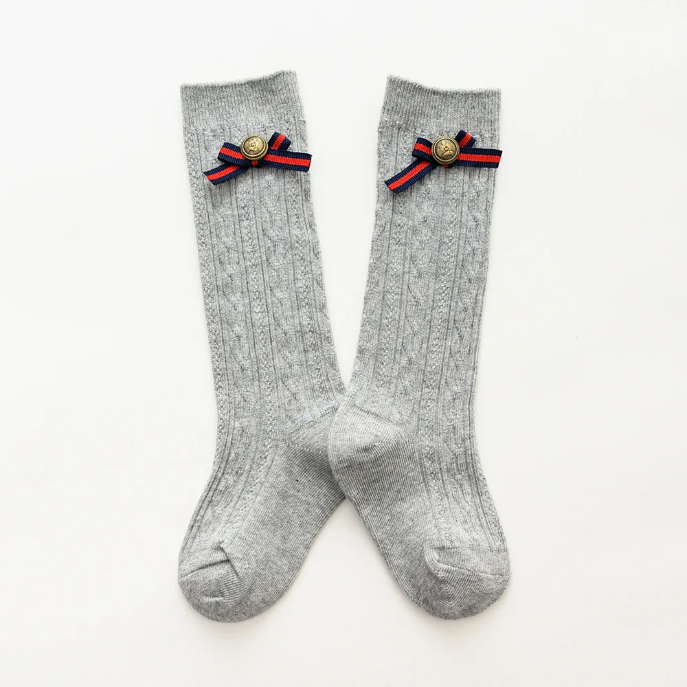 Весенне осенние детские гольфы с бантом для детей от 0 до 7 лет хлопковые носки в