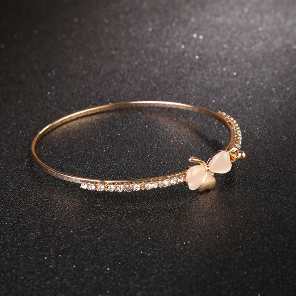 YAOLOGE Лидер продаж модный металлический браслет с клевером инкрустированные