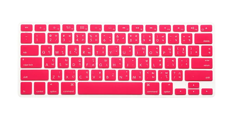 Pink HRH тайский язык Цвет гель Клавиатура Обложка силиконовый кожи протектор для MacBook Pro Air retina 1" 15" 1" выпуска до - Цвет: Pink