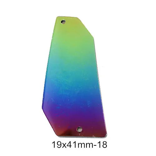 P18-19X41mm 20 шт радужные зеркальные пришитые Стразы неправильной формы акриловые зеркальные радужные хрустальные Каменные Стразы для шитья свадебного платья B3734 - Цвет: P18-19X41mm