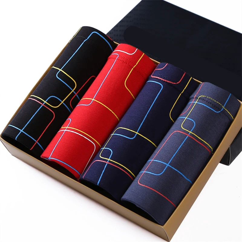 Мужские трусы брифы 4 шт./лот из модала мужские большого размера с выпуклым