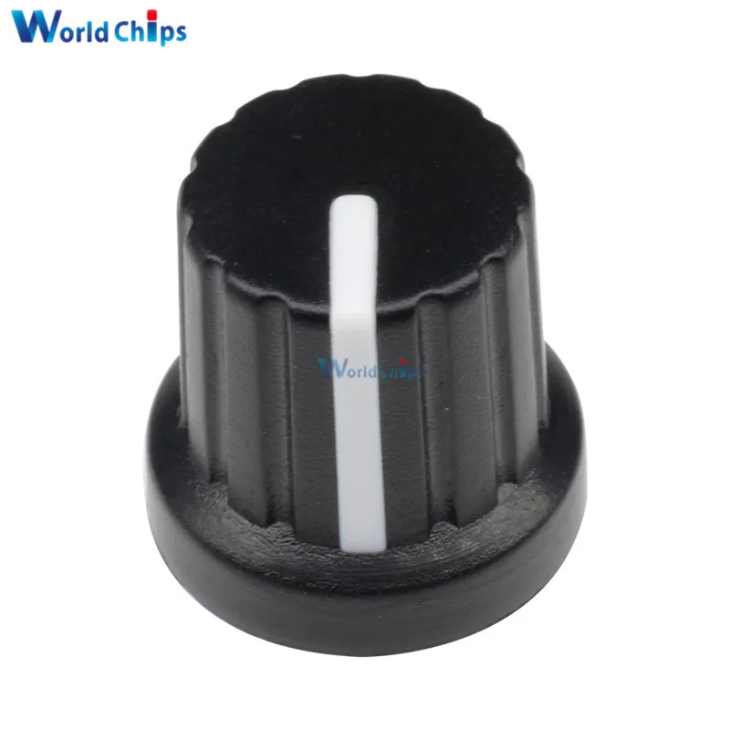 10 Pcs WH148 knob 6mm Shaft Hole Dia Plastic Threaded Knurled Potentiometer Knobs Caps|Потенциометры| |