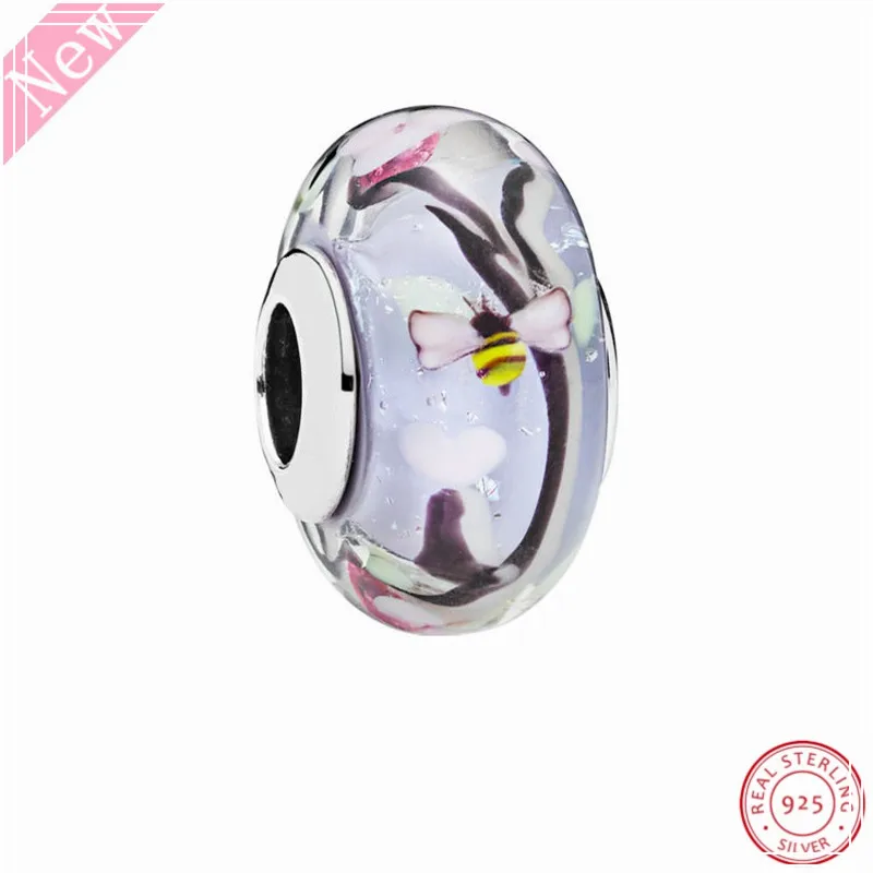 Зачарованная садовая маленькая Пчела и пастельный цветок стеклянные бусины