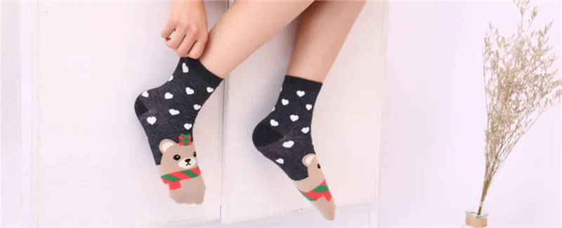 MYORED, 5 пар, женские короткие носки, хлопковые рождественские носки, повседневные носки для девушек и женщин, хлопковые подарочные носки, Calcetines de dibujos animados