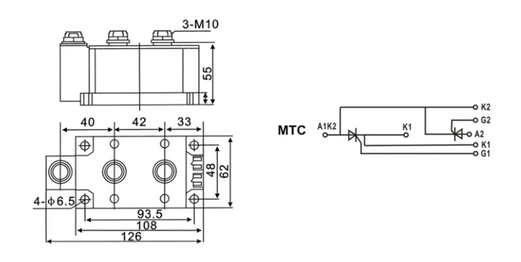 Тиристорный модуль SCR MTC500A 600 В/800 в/1000 В/1200 в/1400 в/1600 в | Электроника