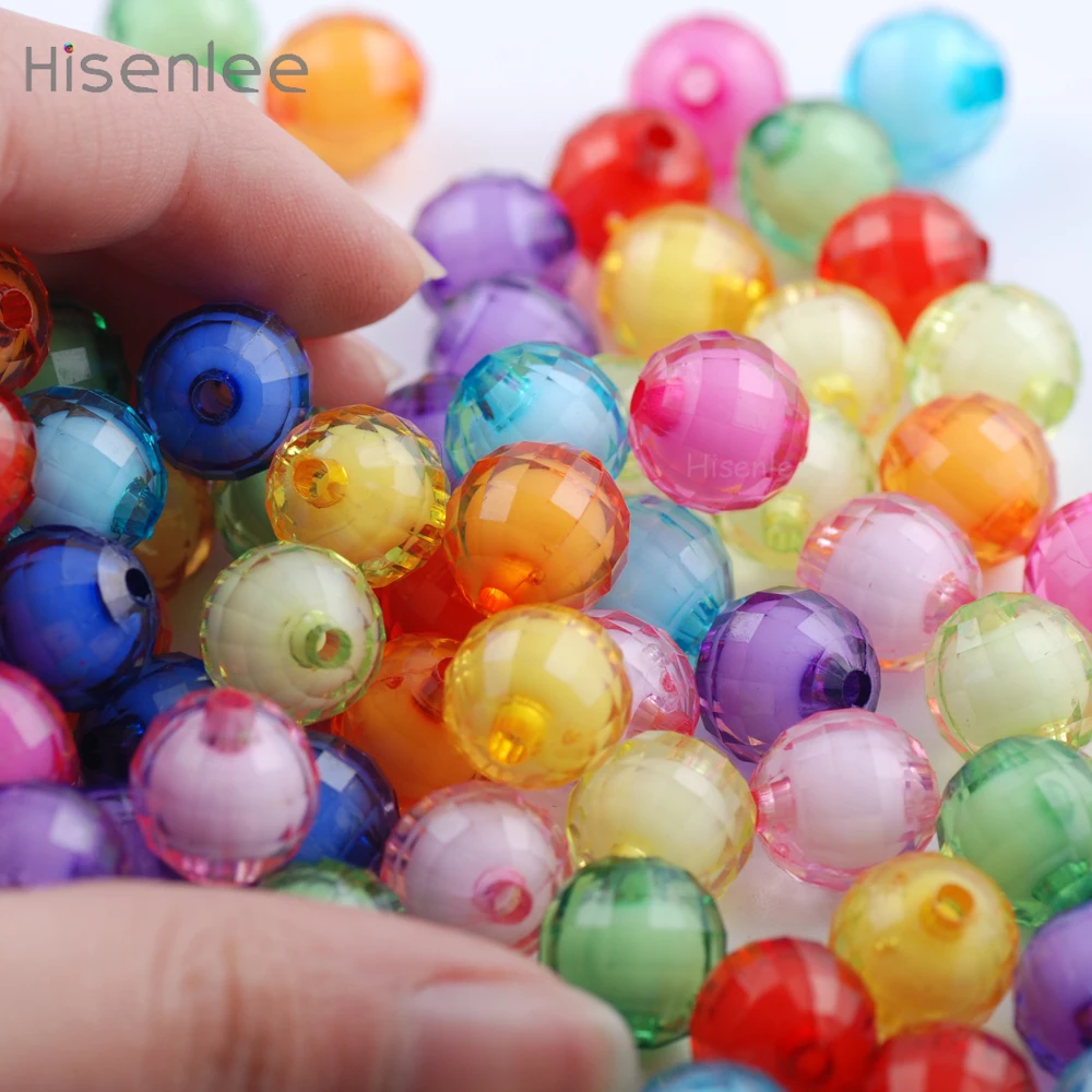 Разноцветные акриловые ограненные в виде земного шара бусины из бисера