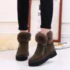 Женские зимние ботинки, теплые зимние ботинки с искусственным лисьим мехом, комфортная обувь на высоком каблуке 8 см, женская обувь на толстой мягкой подошве