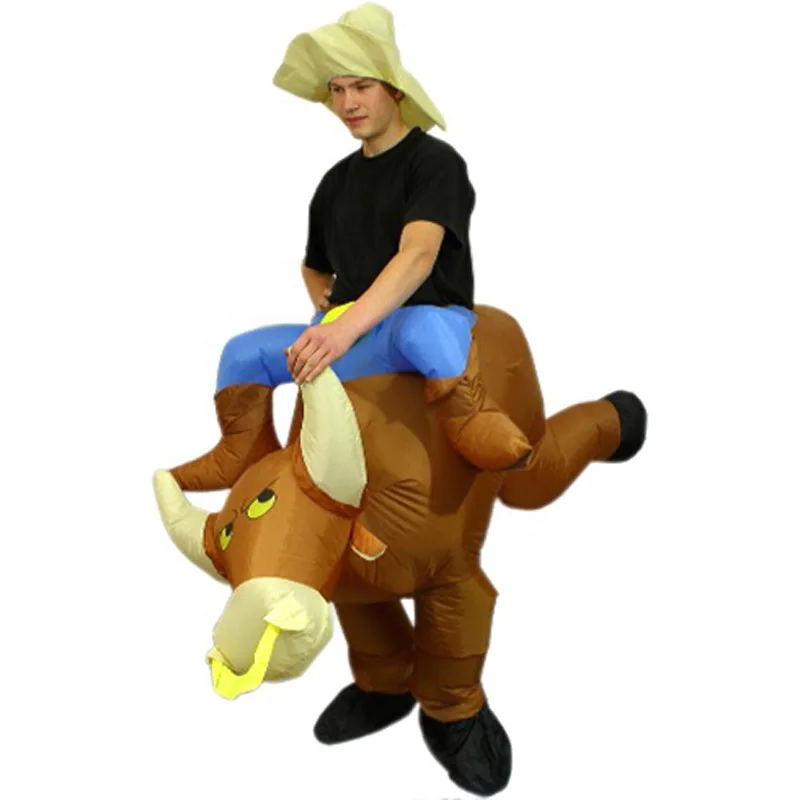 Мужской костюм для Хэллоуина надувной карнавала вечеринки коровы быка