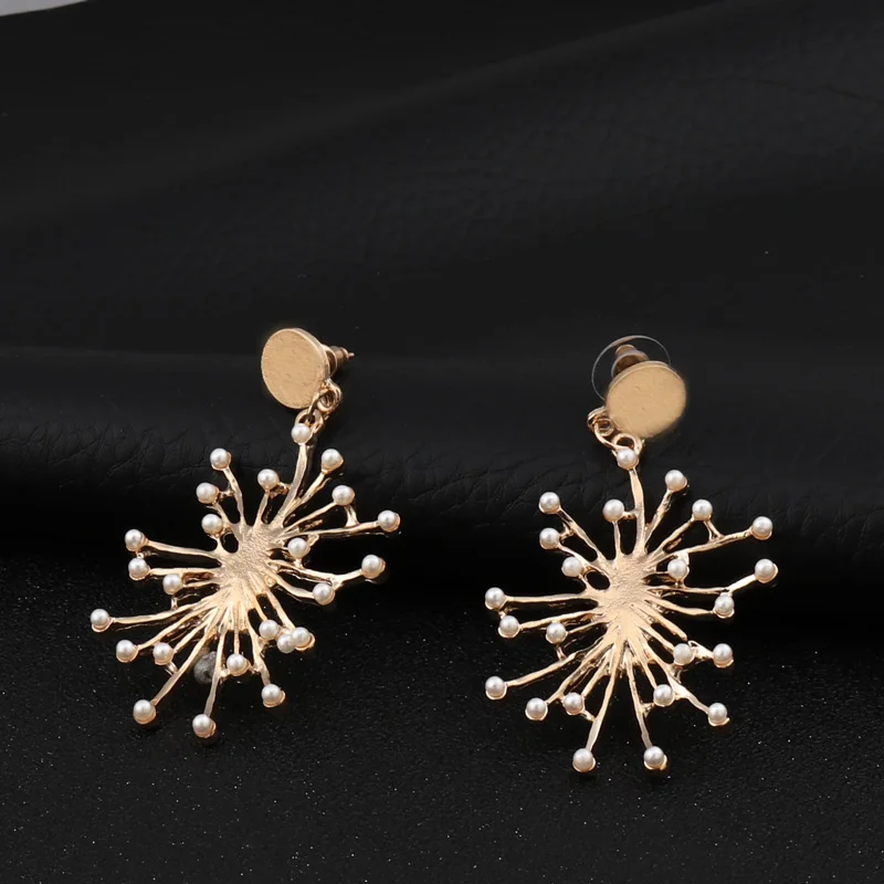 Tenande новые модные большие длинные массивные листья цветы искусственный жемчуг