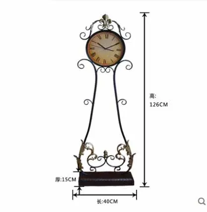 Большие размеры Ретро напольные часы винтажные металлические для гостиной