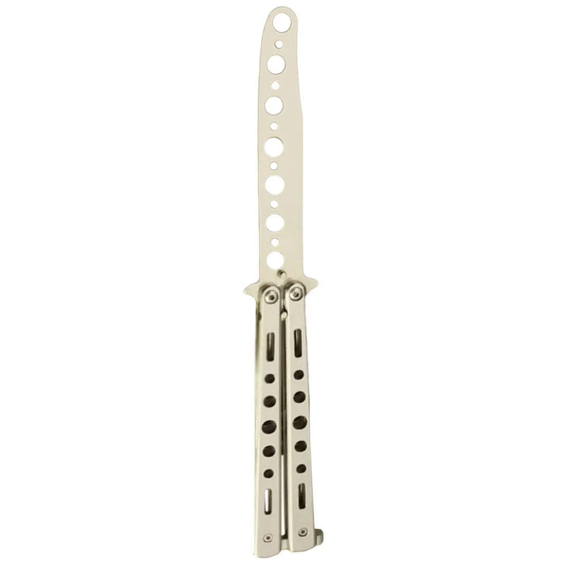 white practice knife Бабочка Стиль тупое лезвие нож инструмент для Balisong тренер тренировка практика Бабочка нож расческа Fling нержавеющая сталь - Цвет: white practice knife