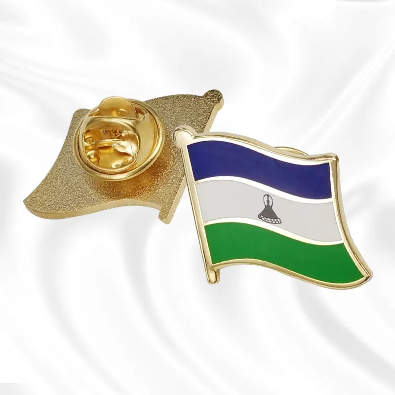 

Soft Enamel Lesotho Flag lapel pins